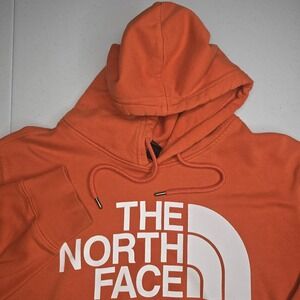 NORTH FACE Men's Large Orange Hoodie Sweatshirt Outdoors Nature -2201